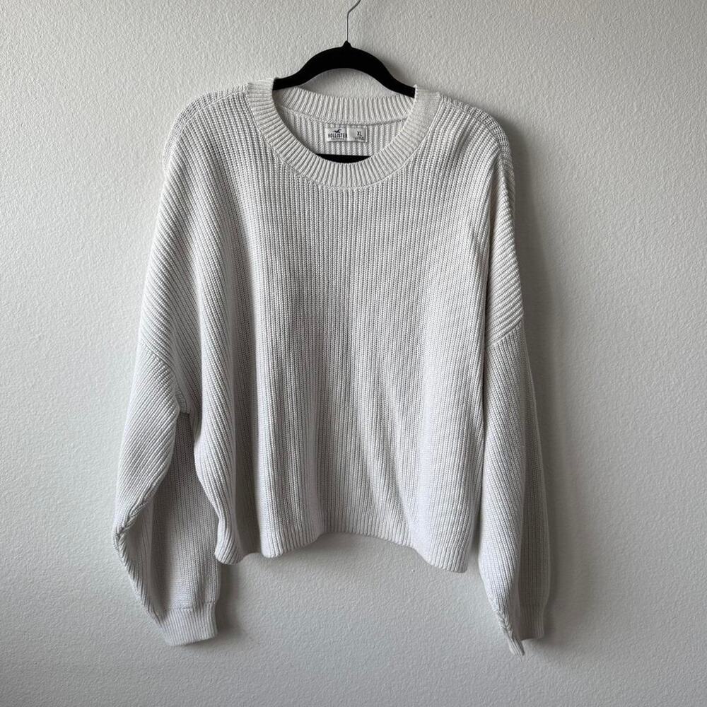 Oversized white cotton sweater